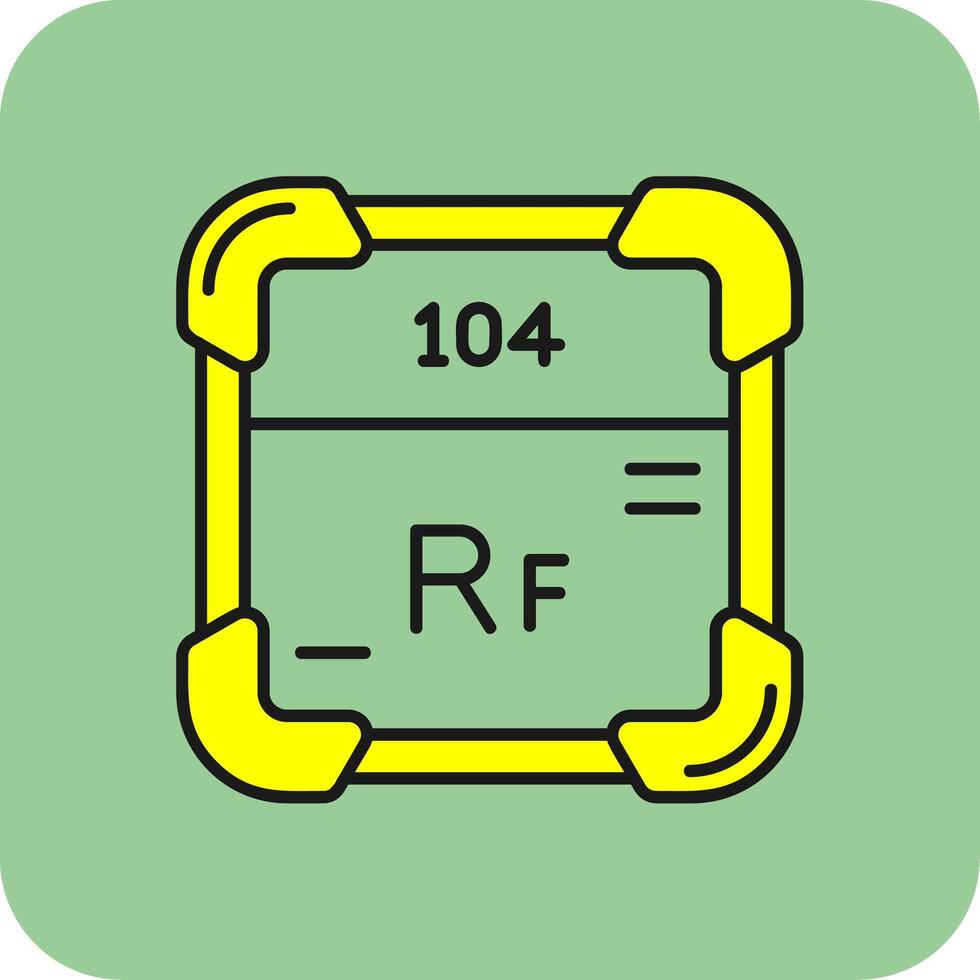 rutherfordium rempli Jaune icône vecteur