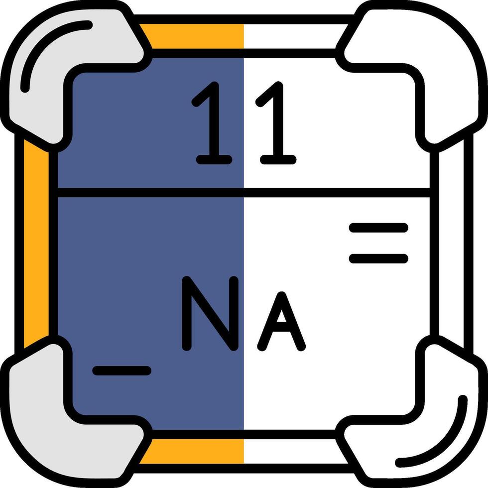 sodium rempli moitié Couper icône vecteur