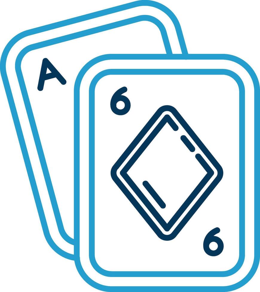 poker ligne bleu deux Couleur icône vecteur