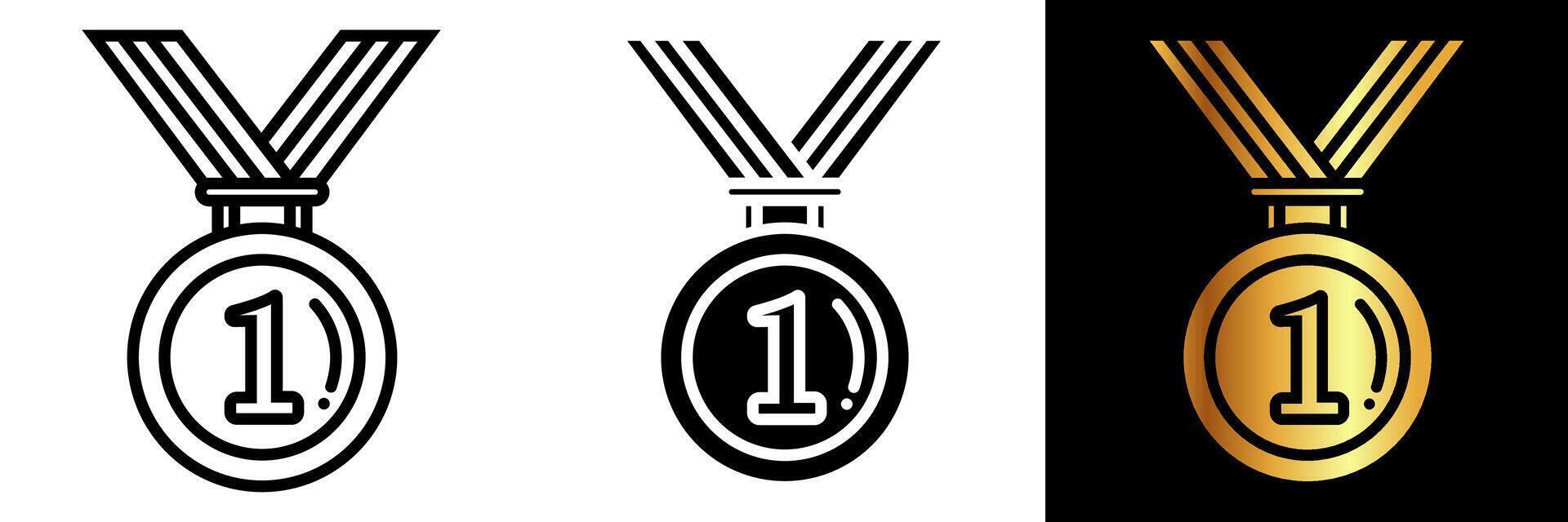 le or médaille icône signifie réalisation, excellence, et la victoire. vecteur