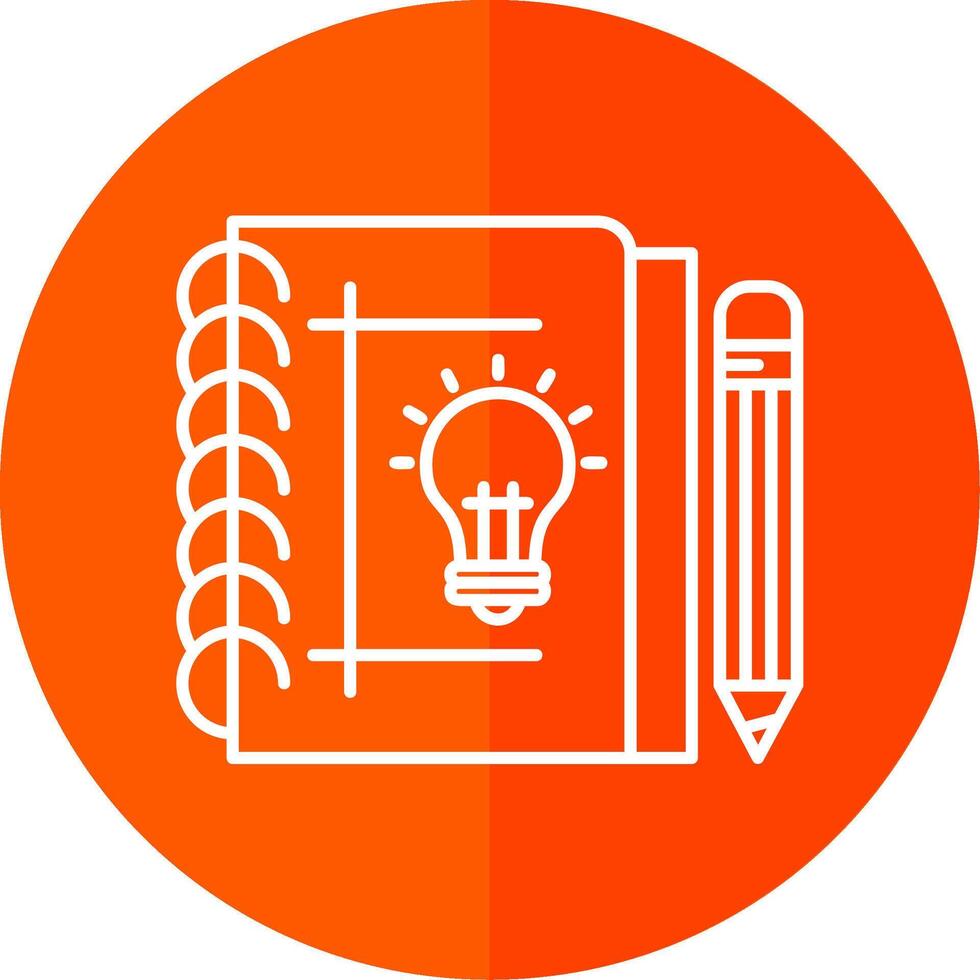 carnet de croquis ligne rouge cercle icône vecteur