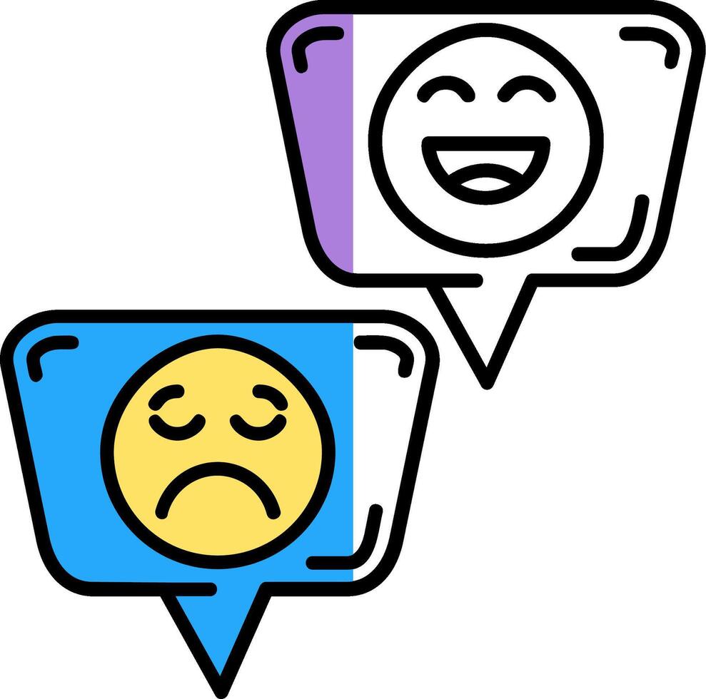 emojis rempli moitié Couper icône vecteur