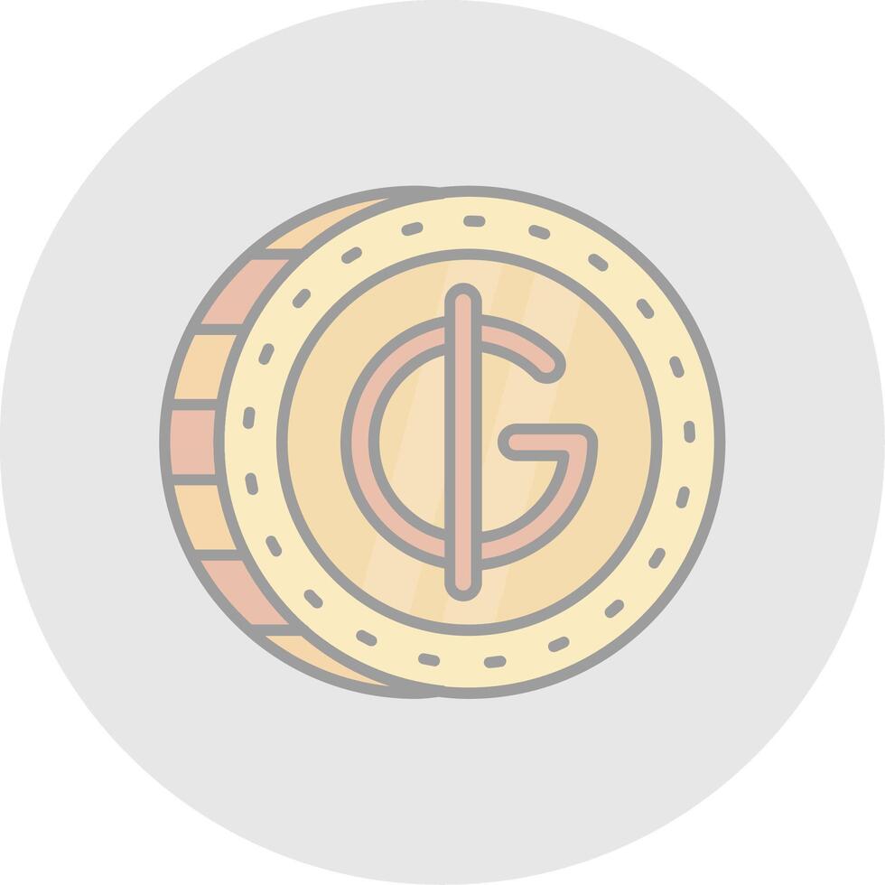guaraní ligne rempli lumière cercle icône vecteur