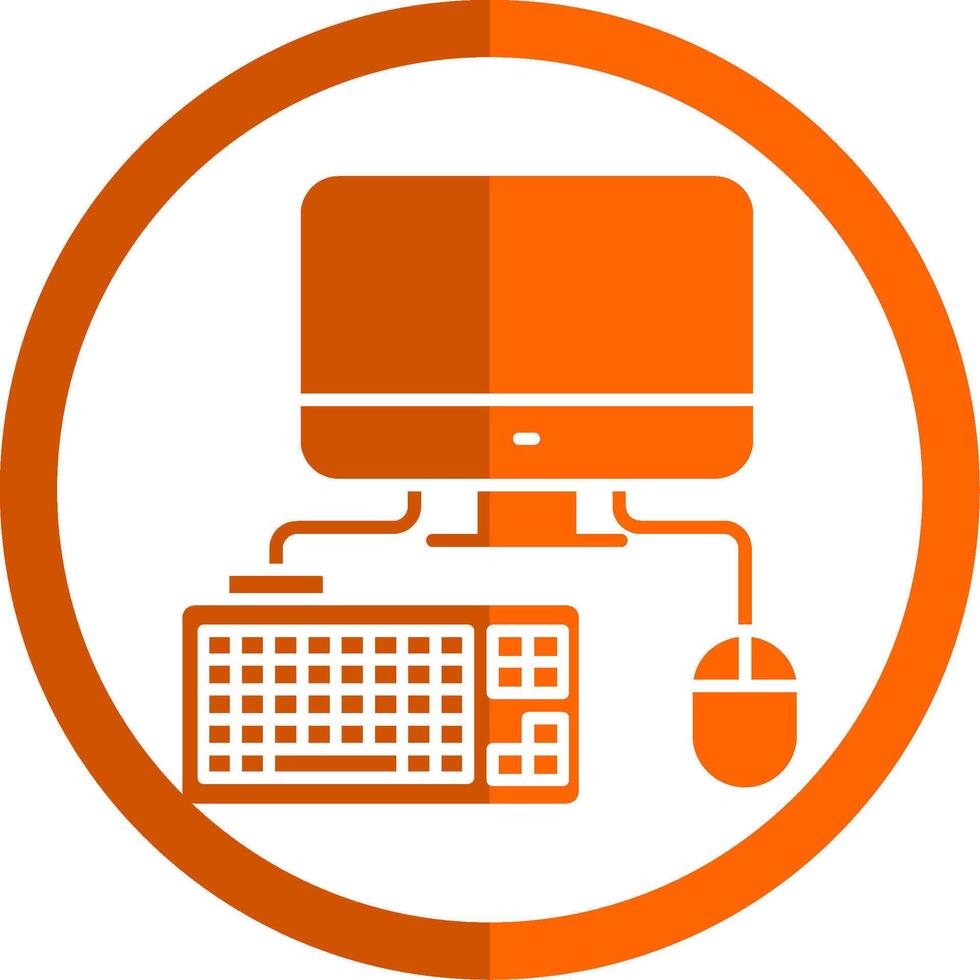 ordinateur glyphe Orange cercle icône vecteur