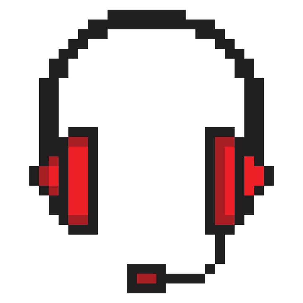 casque de musique avec pixel art style vecteur