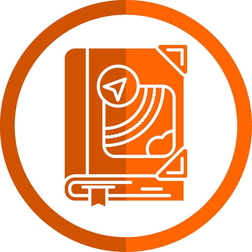 carte glyphe Orange cercle icône vecteur