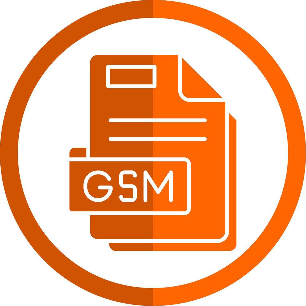 gsm glyphe Orange cercle icône vecteur