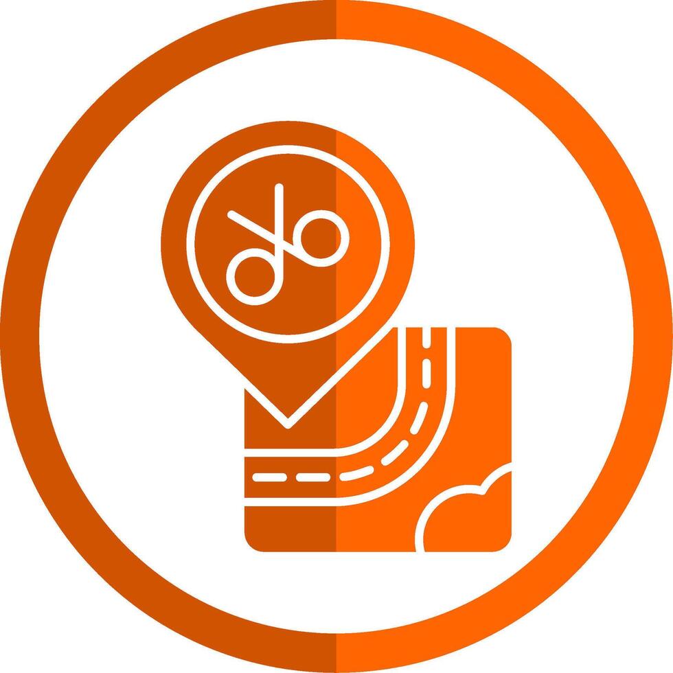 la Coupe de cheveux glyphe Orange cercle icône vecteur