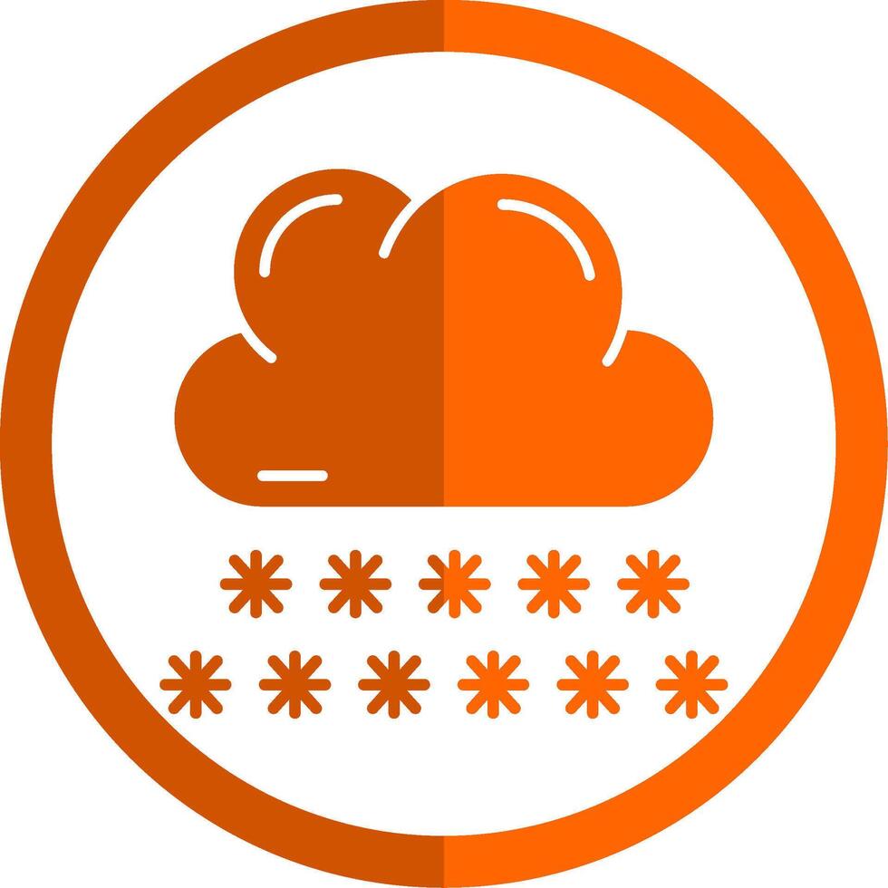 neigeux glyphe Orange cercle icône vecteur