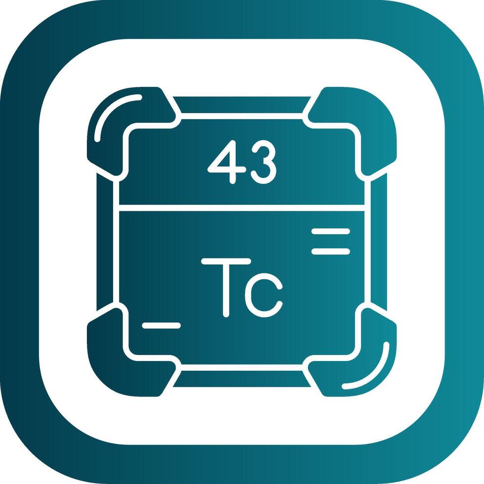 technétium glyphe pente rond coin icône vecteur