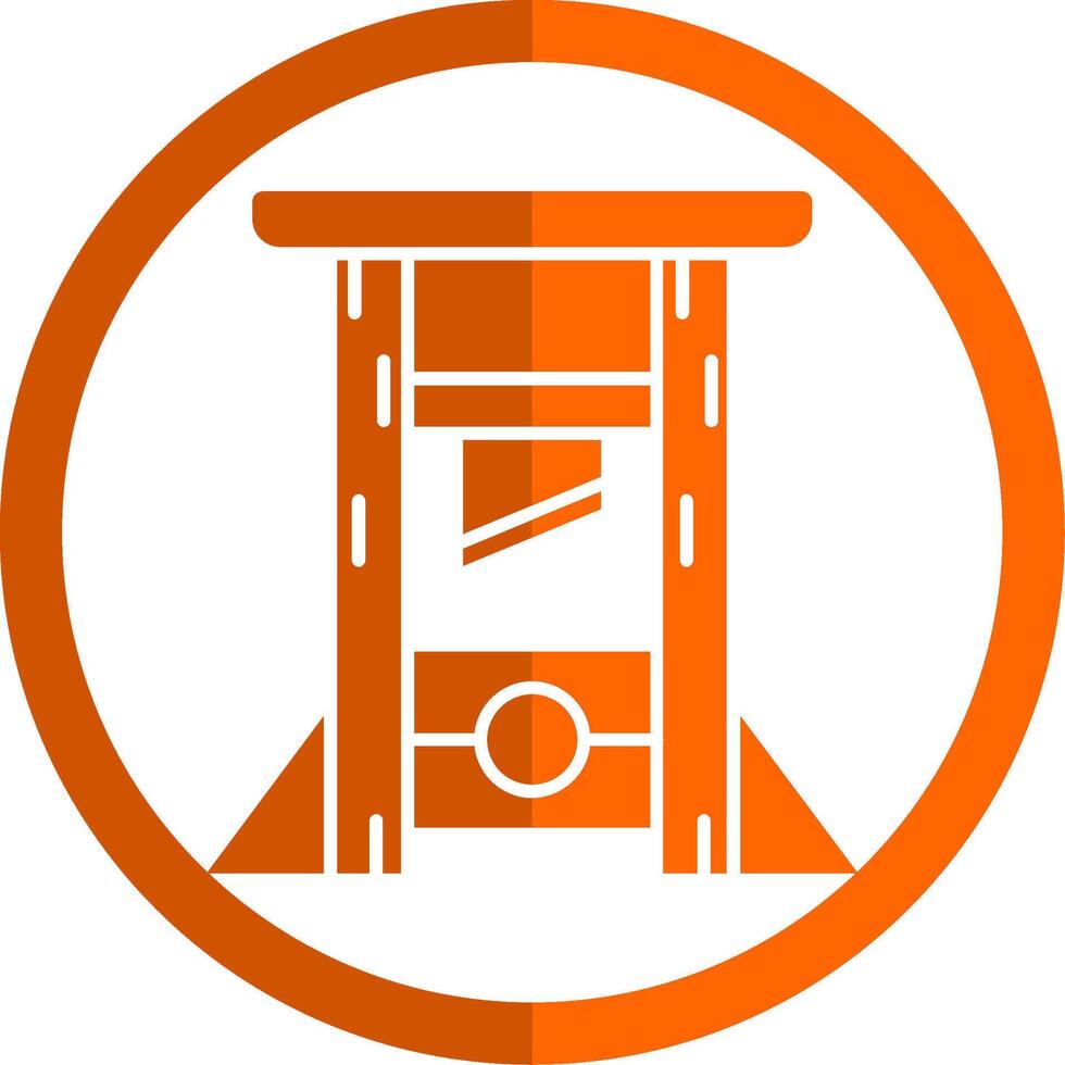 guillotine glyphe Orange cercle icône vecteur