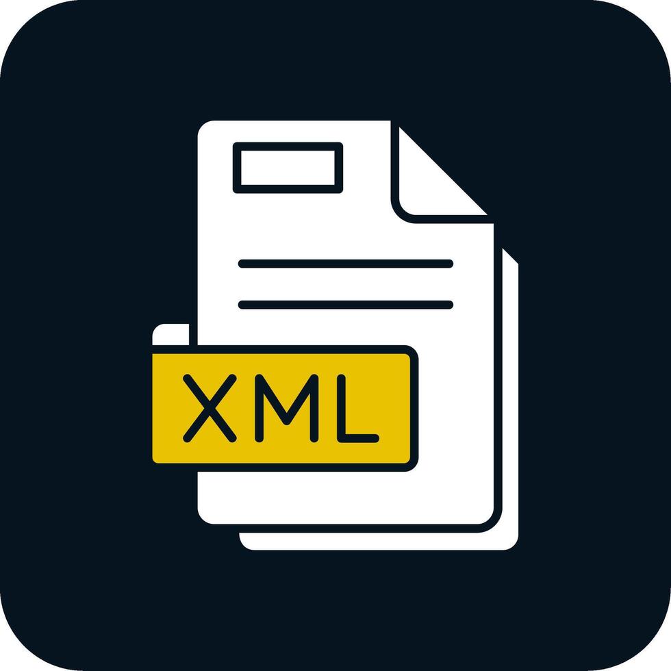 icône de deux couleurs de glyphe xml vecteur