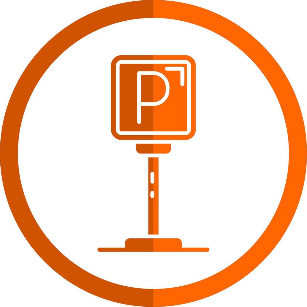 parking glyphe Orange cercle icône vecteur