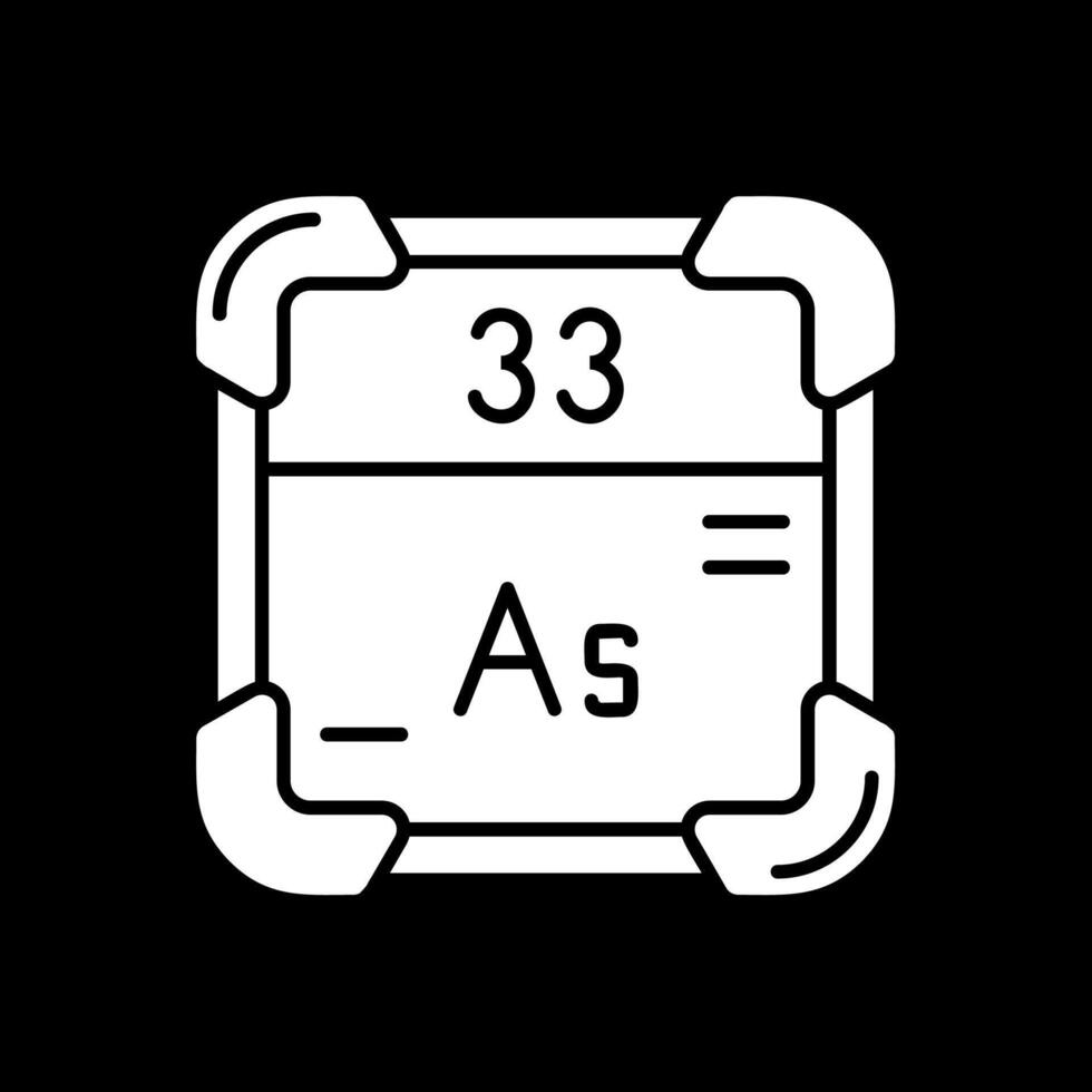 arsenic glyphe inversé icône vecteur