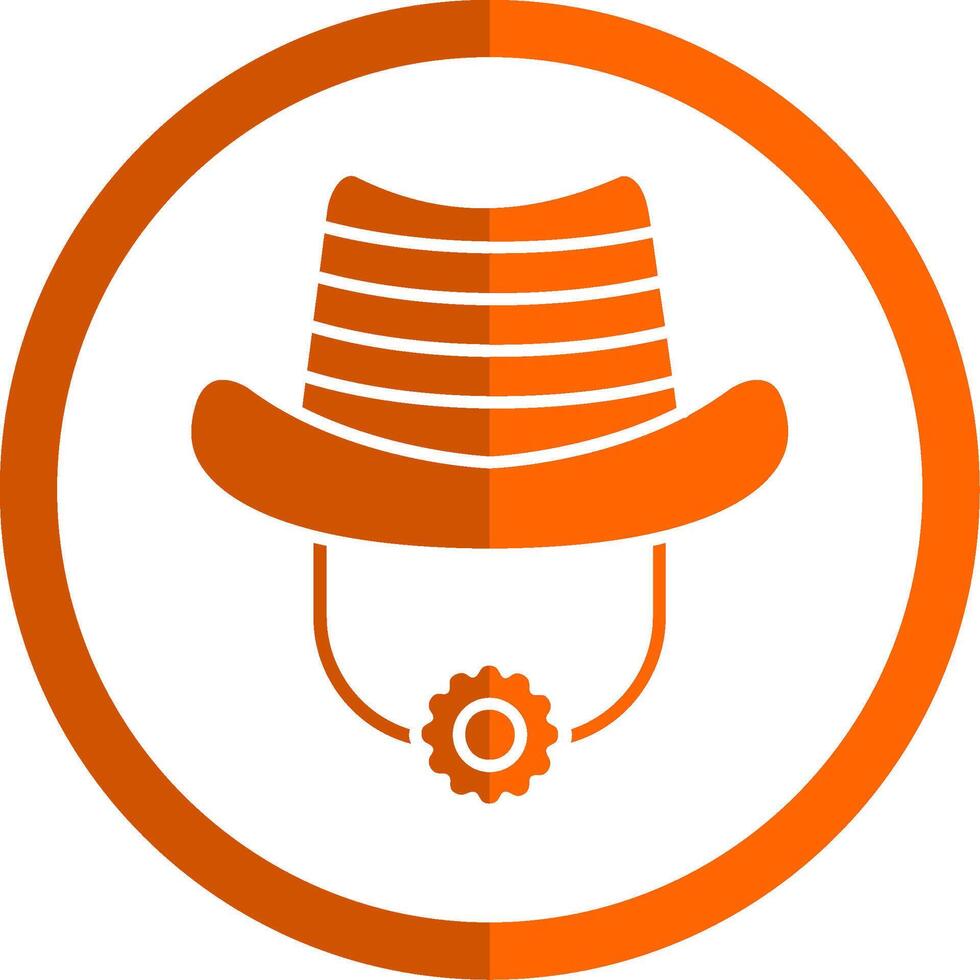 chapeau glyphe Orange cercle icône vecteur