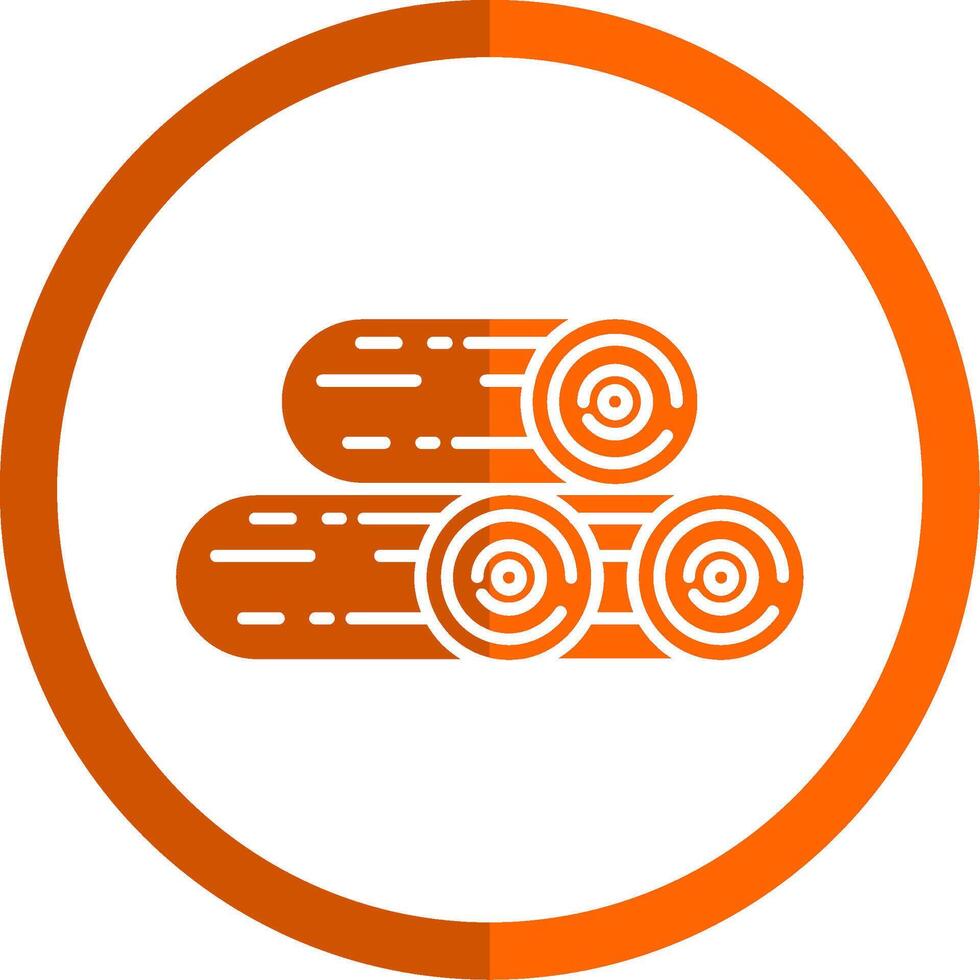 bois glyphe Orange cercle icône vecteur