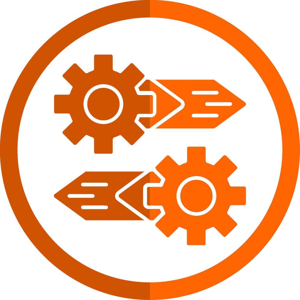 équipement glyphe Orange cercle icône vecteur