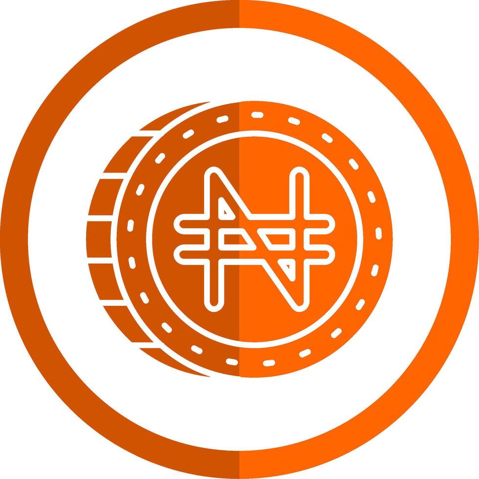 naira glyphe Orange cercle icône vecteur
