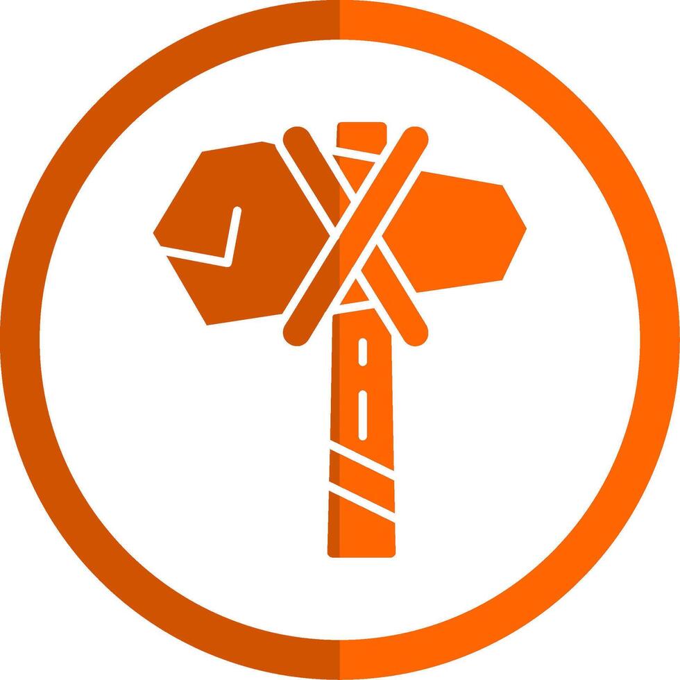marteau glyphe Orange cercle icône vecteur