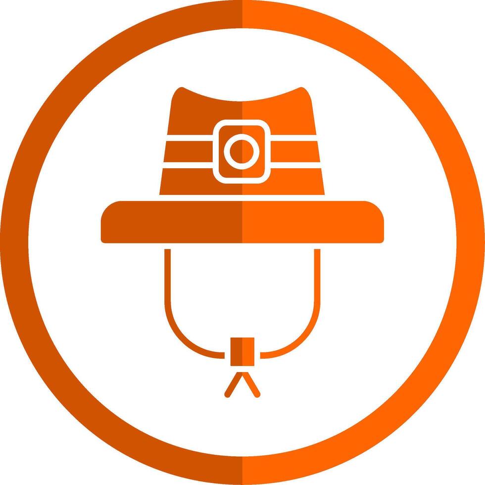 chapeau glyphe Orange cercle icône vecteur