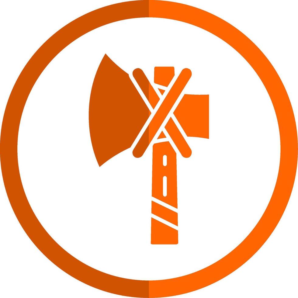 hache glyphe Orange cercle icône vecteur