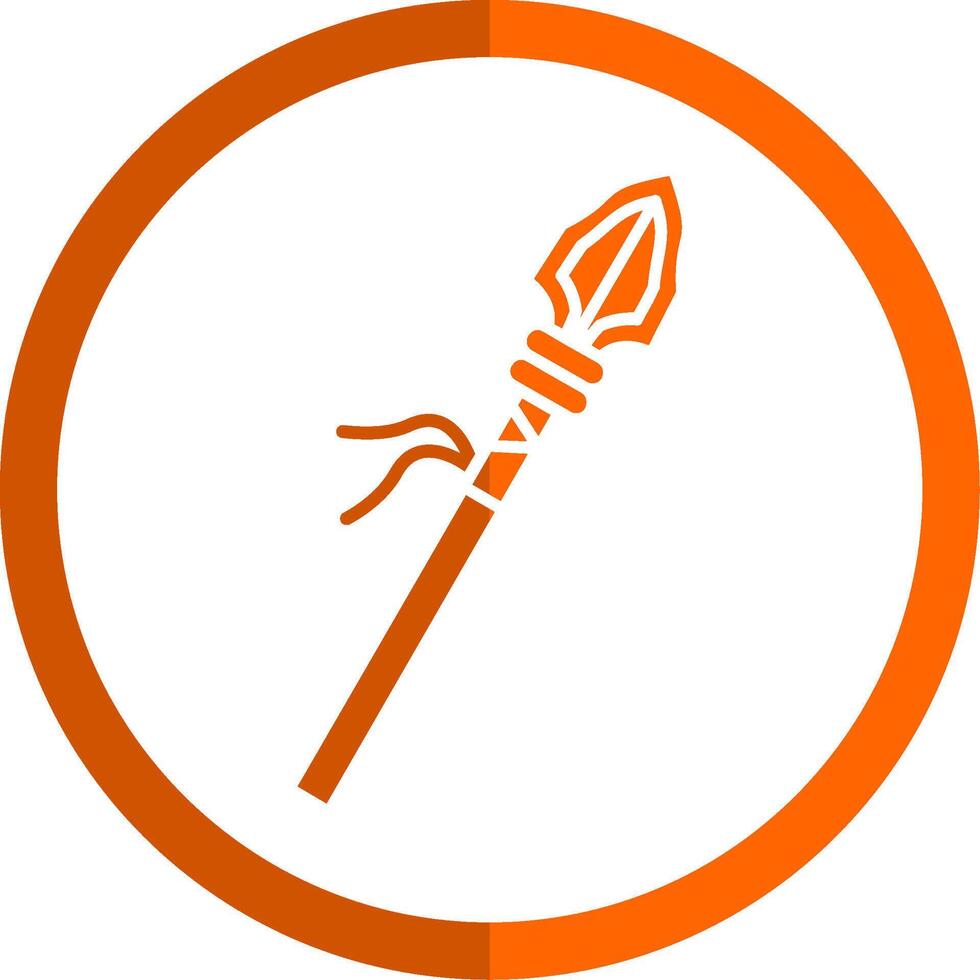 lance glyphe Orange cercle icône vecteur