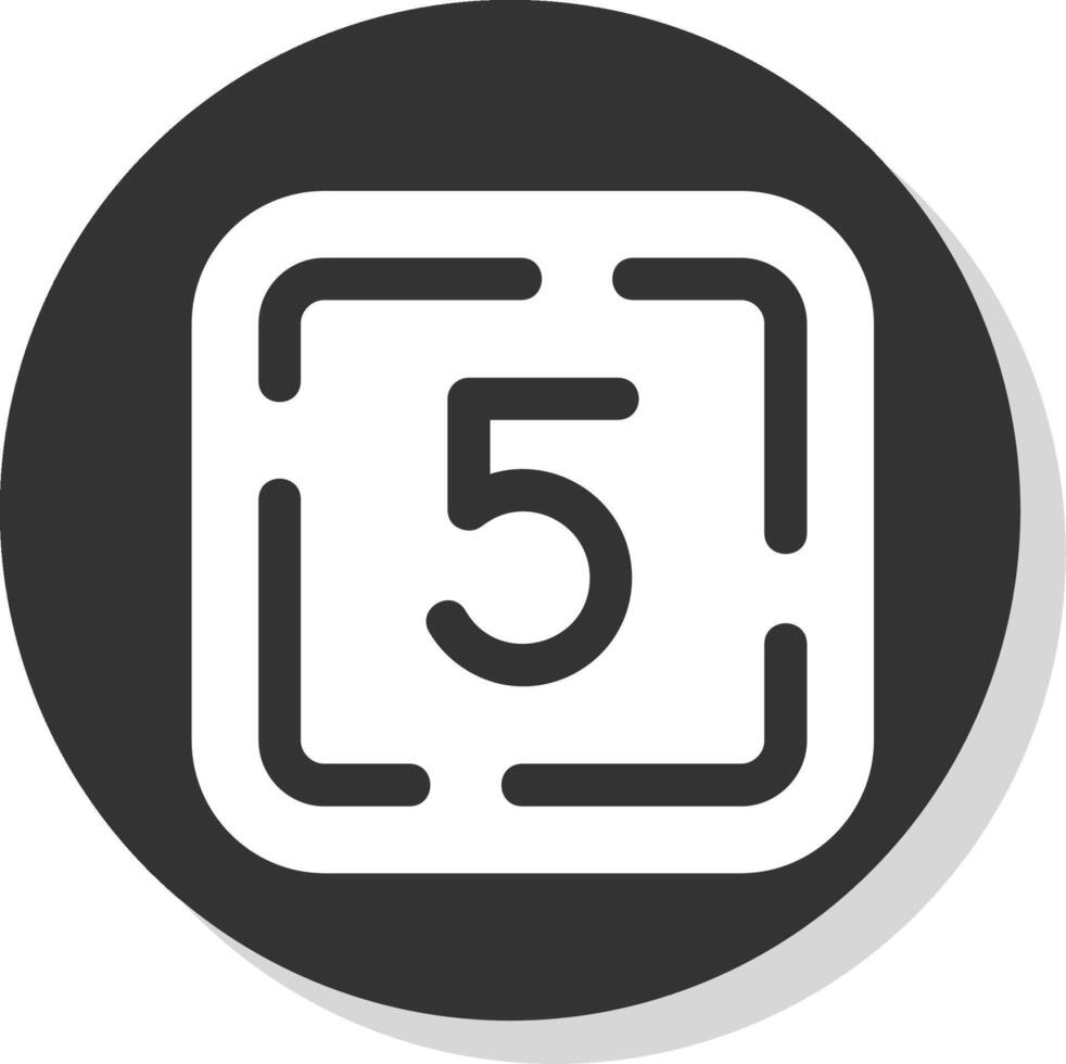 cinq glyphe gris cercle icône vecteur