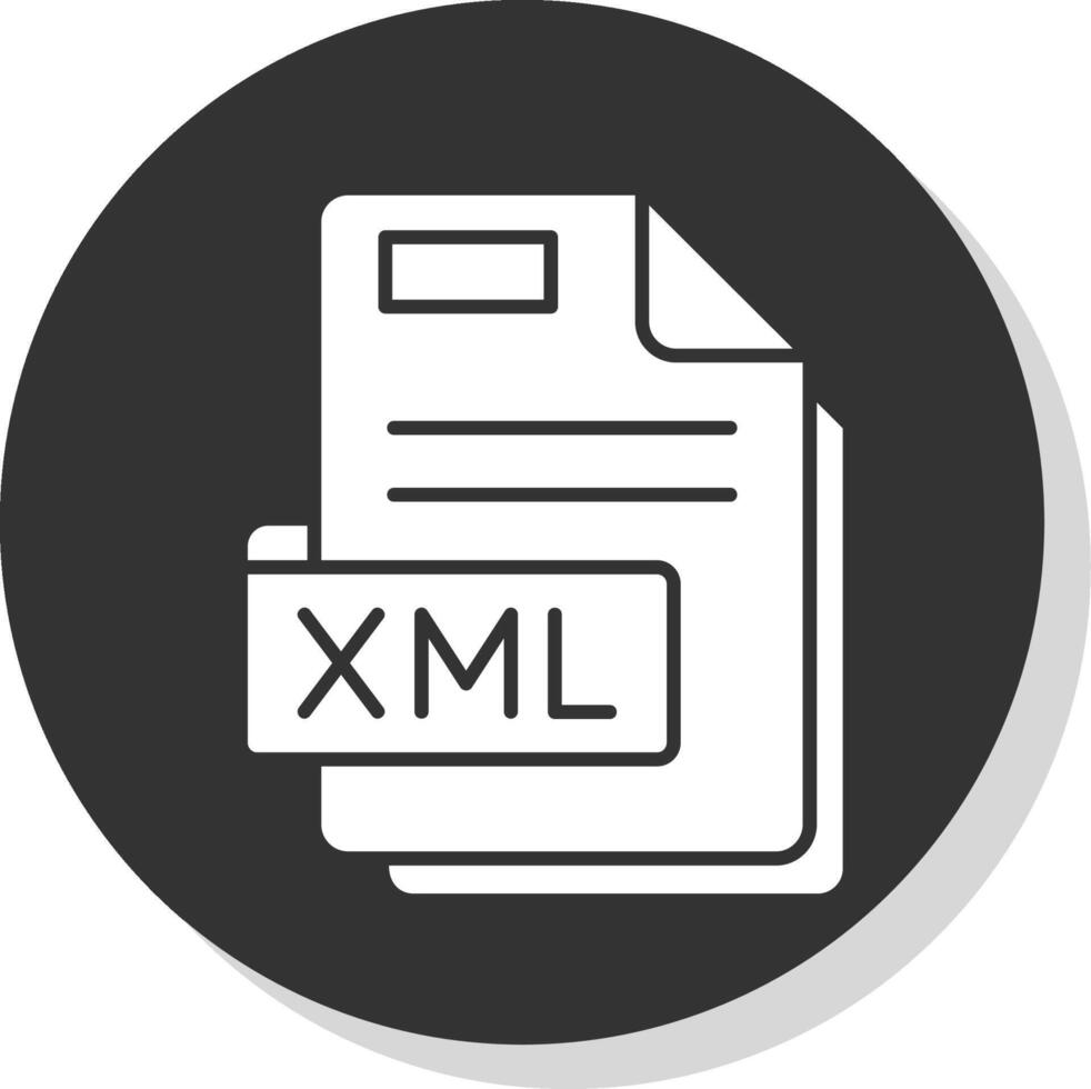 xml glyphe gris cercle icône vecteur