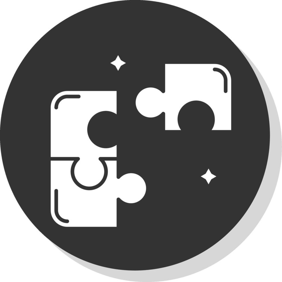 puzzle glyphe gris cercle icône vecteur