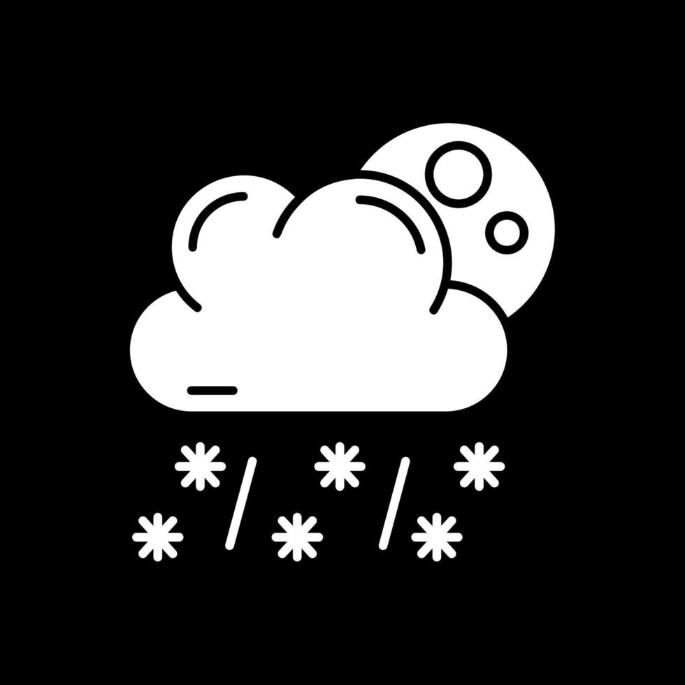 neige glyphe inversé icône vecteur