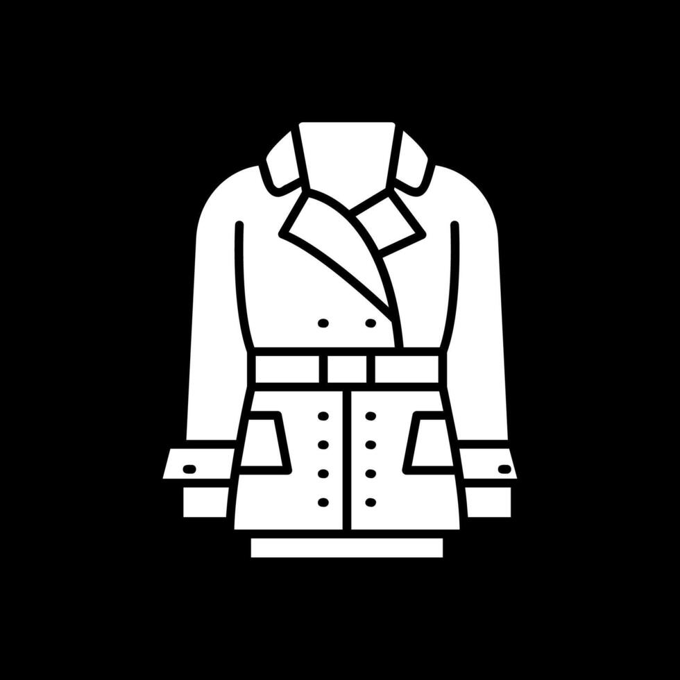 manteau glyphe inversé icône vecteur