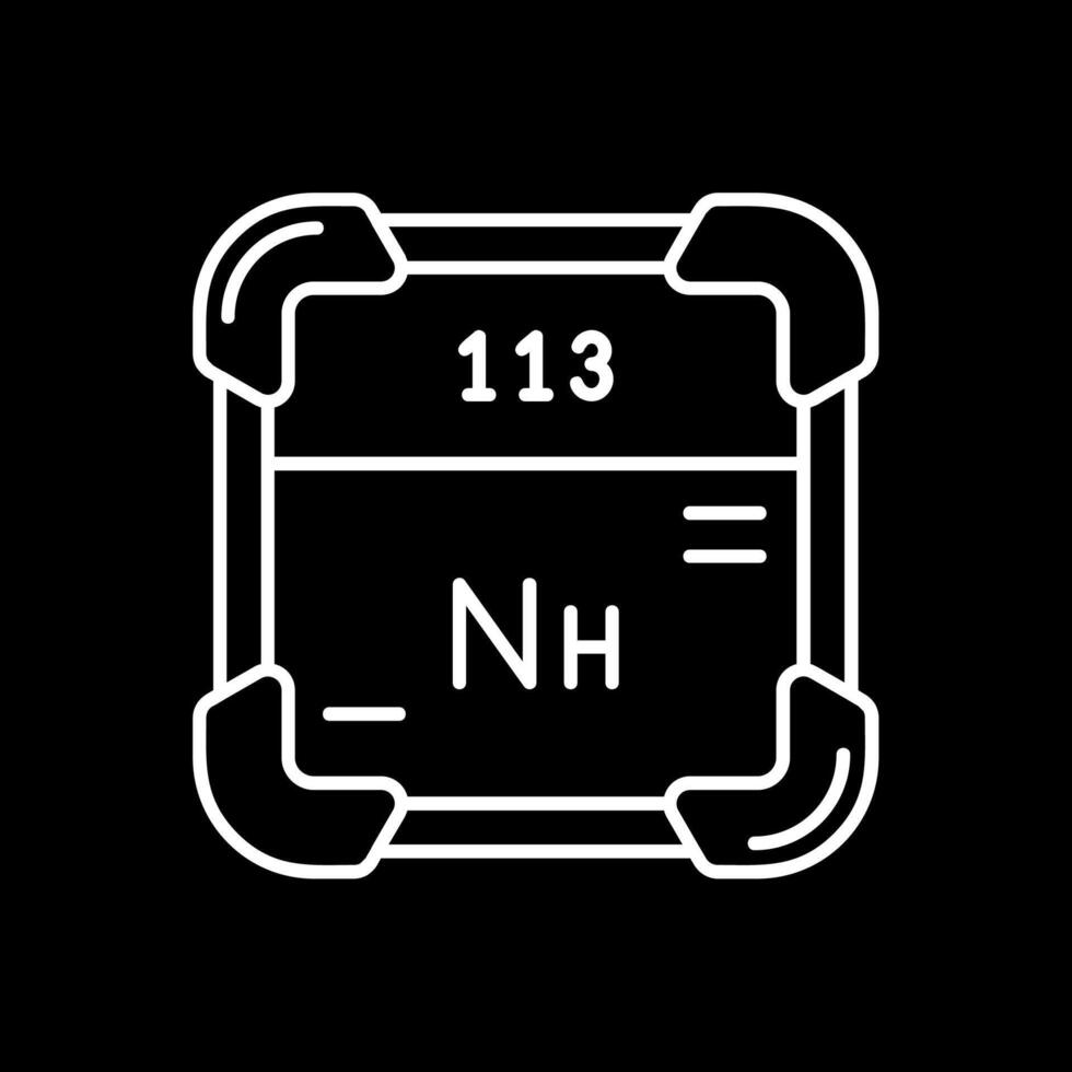 nihonium ligne inversé icône vecteur