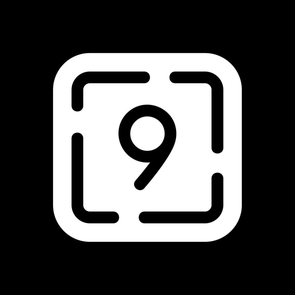neuf glyphe inversé icône vecteur