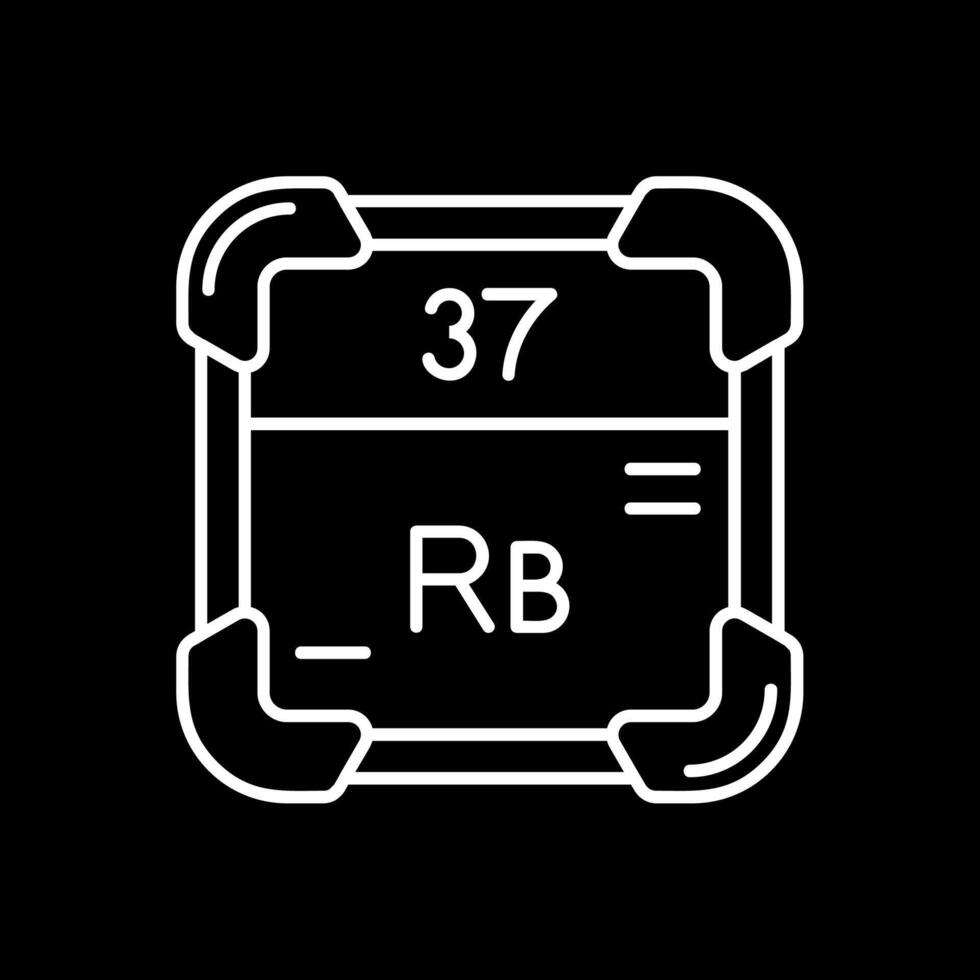 rubidium ligne inversé icône vecteur