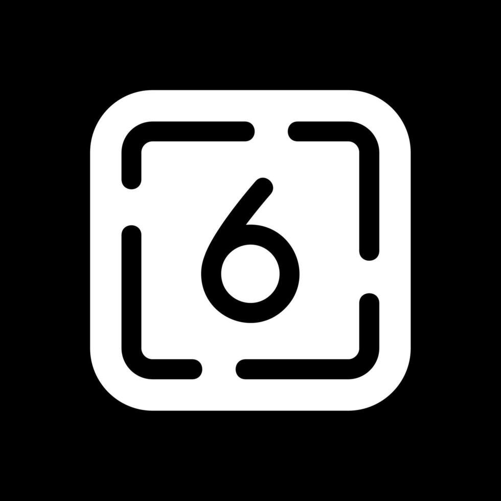 six glyphe inversé icône vecteur