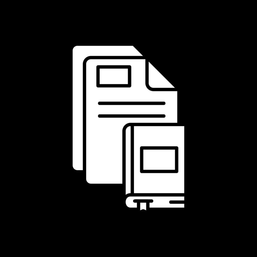 icône inversée de glyphe de livre électronique vecteur