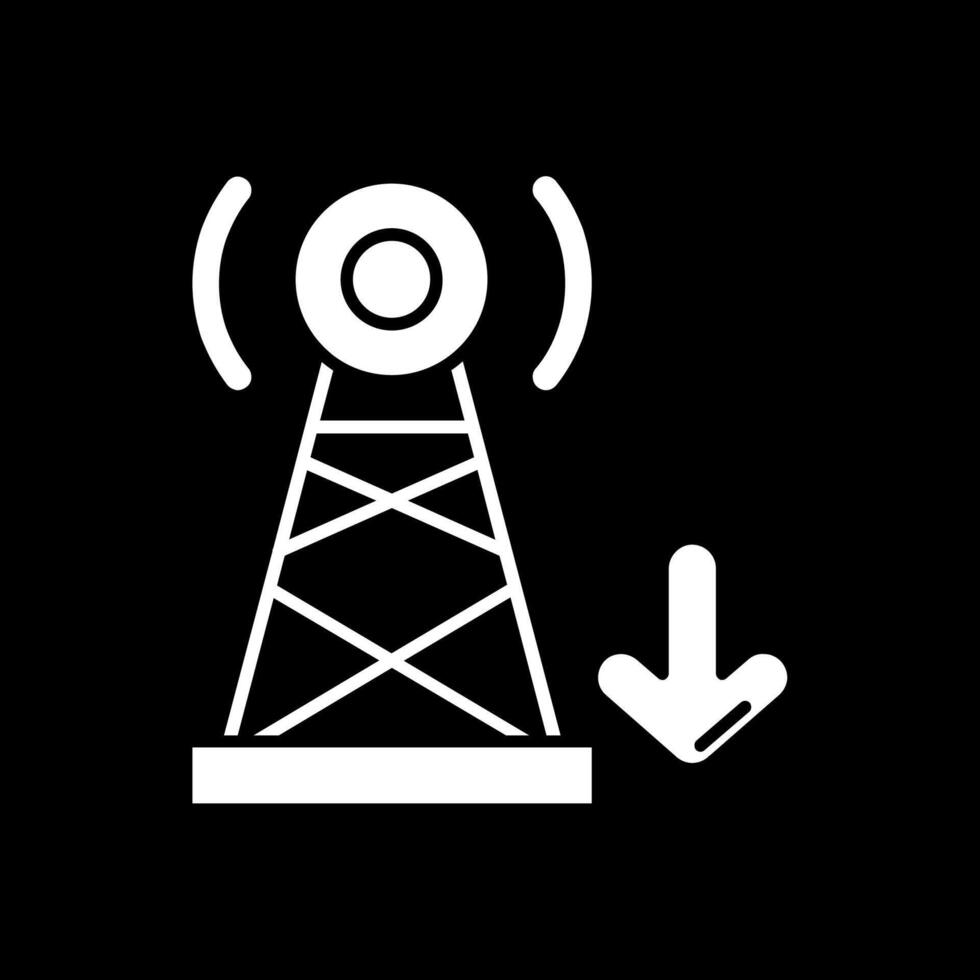 icône inversée de glyphe de signal vecteur