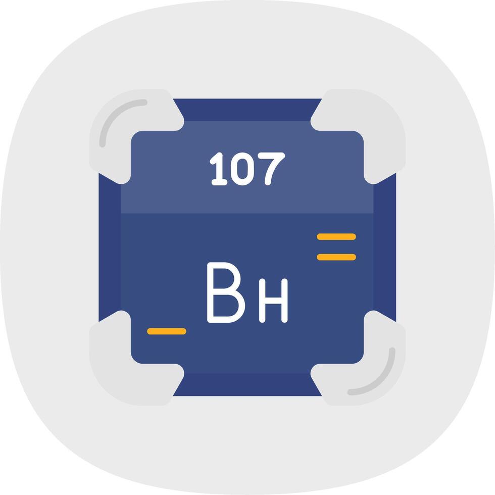 bohrium plat courbe icône vecteur