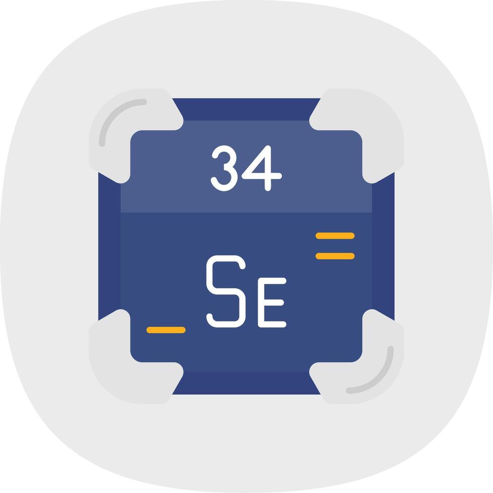 sélénium plat courbe icône vecteur