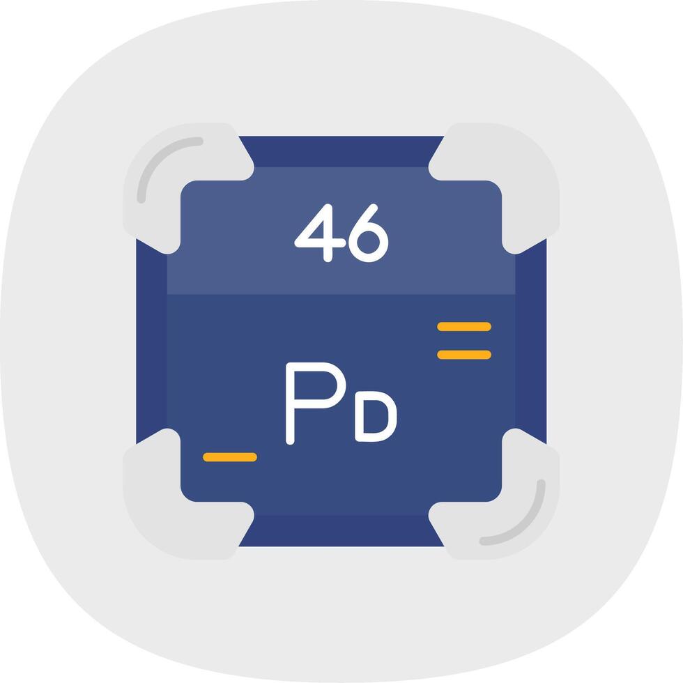 palladium plat courbe icône vecteur