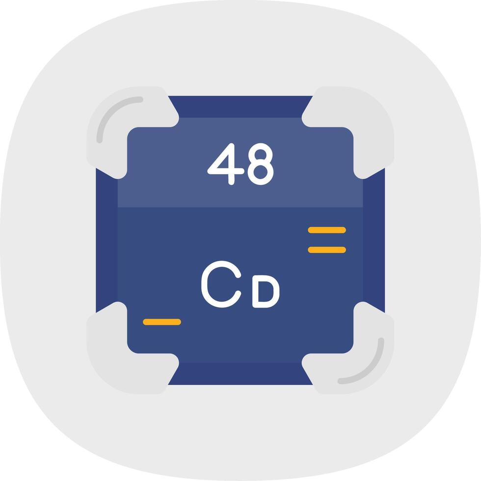 cadmium plat courbe icône vecteur