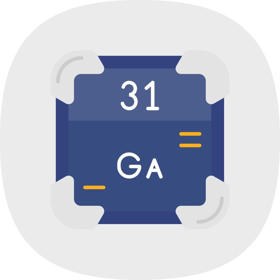 gallium plat courbe icône vecteur