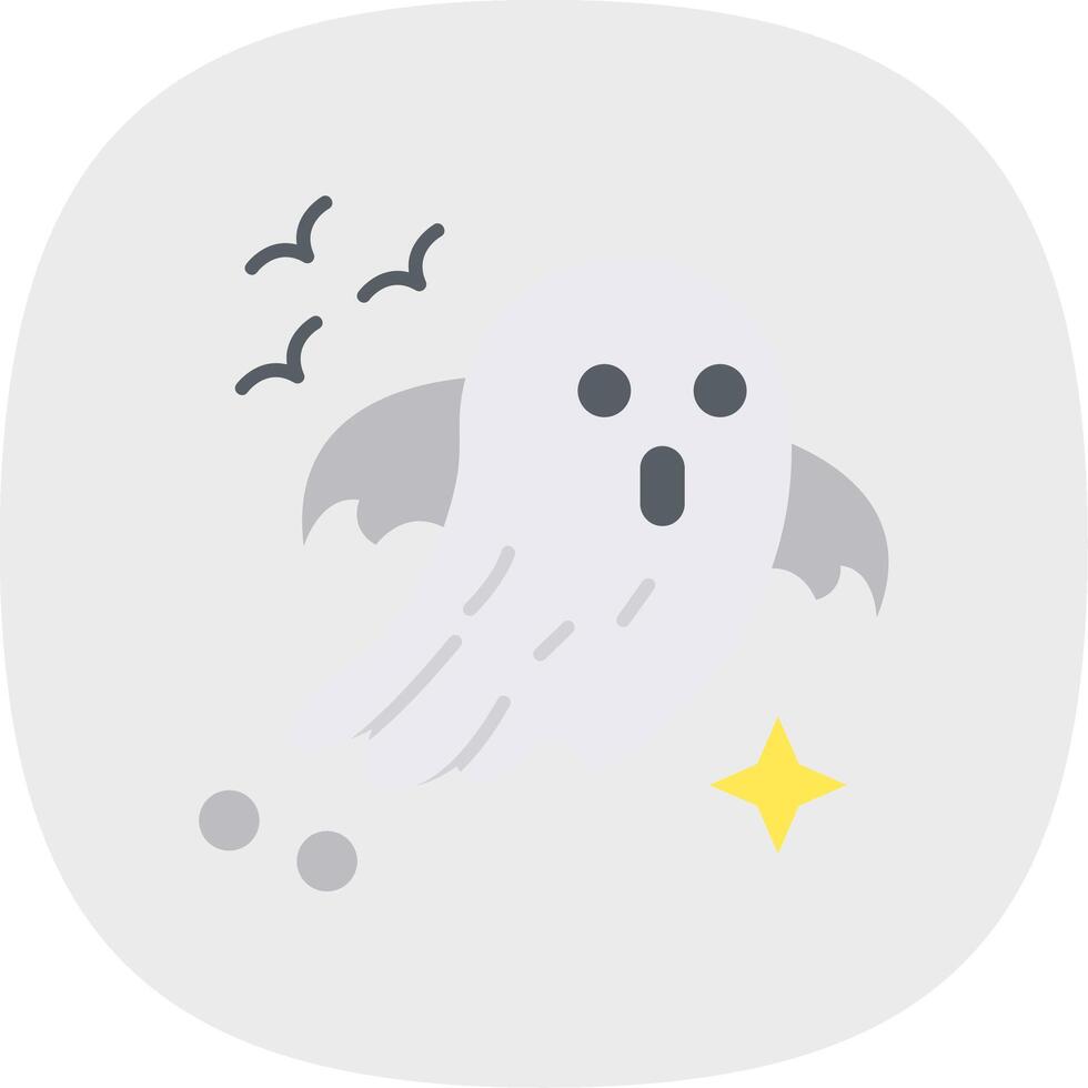 fantôme plat courbe icône vecteur