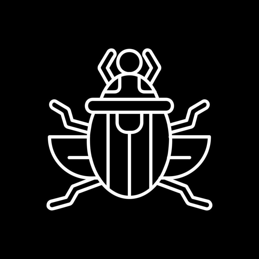 scarabée ligne inversé icône vecteur