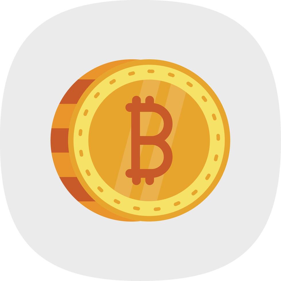 bitcoin plat courbe icône vecteur