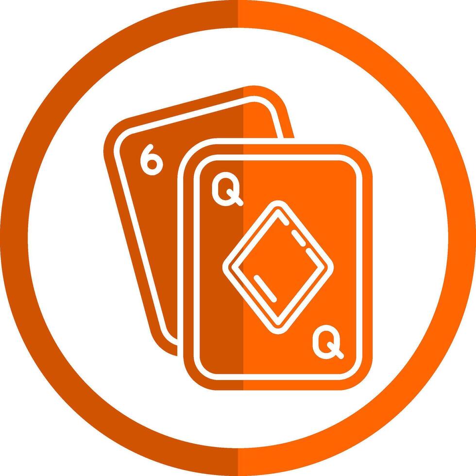 poker glyphe Orange cercle icône vecteur