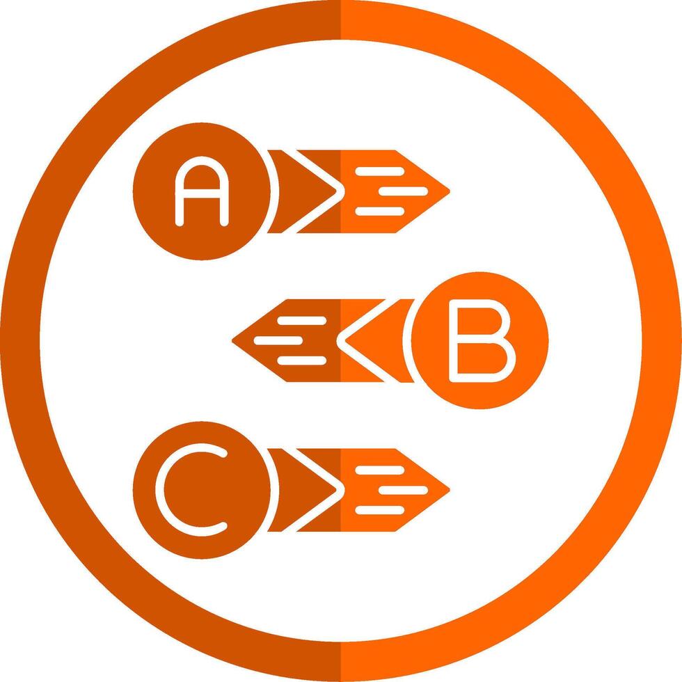 diagramme glyphe Orange cercle icône vecteur