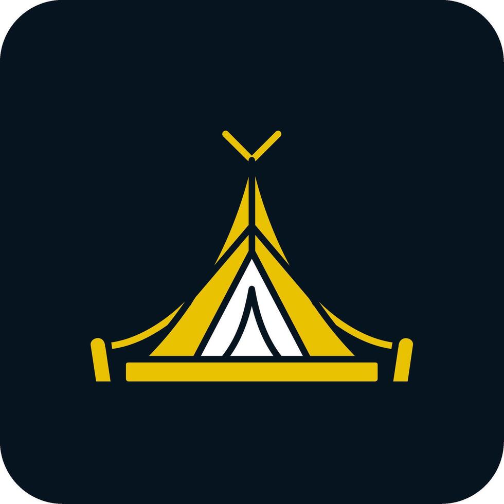 icône de deux couleurs de glyphe de tente vecteur