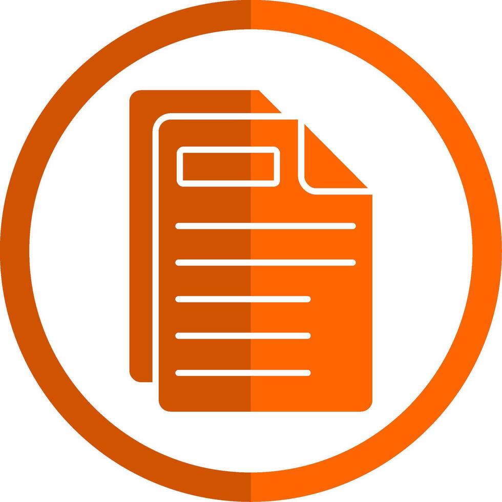 papier glyphe Orange cercle icône vecteur