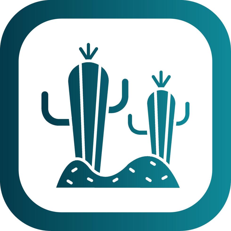 cactus glyphe pente rond coin icône vecteur